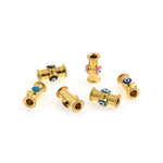 Round Column Enamel Evil Eye Beads-Enamel Evil Eye-Evil Eye Beads  8x14.5mm