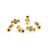 Round Column Enamel Evil Eye Beads-Enamel Evil Eye-Evil Eye Beads  8x14.5mm