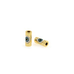 Round Column Enamel Evil Eye Beads-Round Enamel Evil Eye-Evil Eye Beads  5x10mm