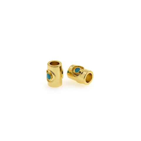 CZ Cylindrical Enamel Bead-Big Hole Bracelet Components-DIY Jewelry Accessorie  6x10mm