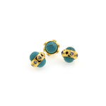 18k Gold Filled Turquoise Spacer Beads 9x9mm