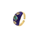 Enamel Purple Zircon Ring-Exquisite Gift-Personalized Jewellery  24x11.5mm
