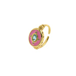 Exquisite Enamel Round Star Zircon Ring-Exquisite Gift-Personalized Jewellery Making   23x14mm