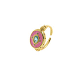 Exquisite Enamel Round Star Zircon Ring-Exquisite Gift-Personalized Jewellery Making   23x14mm
