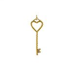 Micropavé Nail Heart-Shaped Key Pendant-Confession Gift-Lover Gift  36x13mm