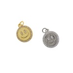 Micropavé Nail Smiley Face Pendant-Smile Pendant-Personalized Jewelry Making  15mm