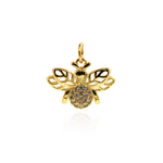 Dainty Gold Honey Bee Charm DIY Jewelry Supplies 17x12mm
