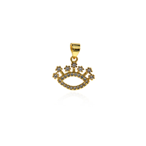 Personalized Jewelry Evil Eye Pendant-Hollow Evil Eye-DIY Jewelry Making  16x13.5mm