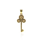 Exquisite Key Pendant-Micropavé Nail Key Pendant-DIY Jewelry Making  28x12.5mm