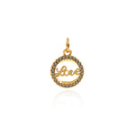Round Confession Pendant-Micropavé Spike LOVE Pendant-Lovers Pendant  11mm