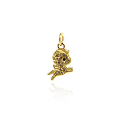 Lovely One-Horse Pendant-Micropavé Stud One-Hone Pendant-Lovely Pendant  12x10.5mm