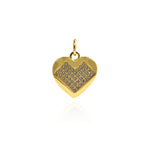 Exquisite Heart Pendant-Micropavé Nail Heart Pendant-Confession Gift  14x14mm