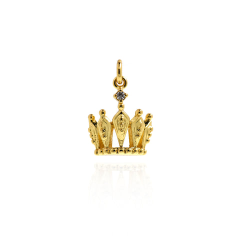 Exquisite Crown Pendant-Crown Zircon Pendant-DIY Jewelry Making  16x14mm
