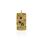 Rectangular Pendant-Exquisite Rectangular Zircon Pendant-DIY Jewelry Making  21x11.5mm