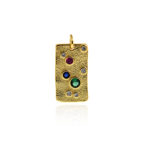 Rectangular Pendant-Exquisite Rectangular Zircon Pendant-DIY Jewelry Making  21x11.5mm