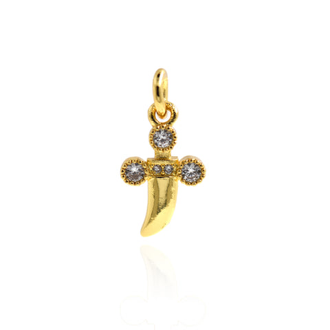 Minimalist Sword Pendant-Exquisite Knife Zircon Pendant-Individualism Jewelry  14x8.5mm