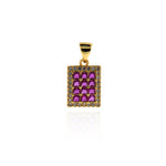 Individualism Jewelry-Micropavé Nail Rectangular Zircon Pendant-DIY Jewelry  14.5x10mm