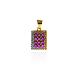 Individualism Jewelry-Micropavé Nail Rectangular Zircon Pendant-DIY Jewelry  14.5x10mm