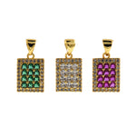 Individualism Jewelry-Micropavé Nail Rectangular Zircon Pendant-DIY Jewelry  14.5x10mm