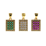 Individualism Jewelry-Micropavé Nail Rectangular Zircon Pendant-DIY Jewelry  14.5x10mm