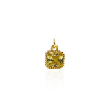 Individualism Jewelry Pendant-Exquisite Square Zircon Pendant-DIY Jewelry Accessories  9.5x7mm