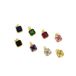 Individualism Jewelry Pendant-Exquisite Square Zircon Pendant-DIY Jewelry Accessories  9.5x7mm