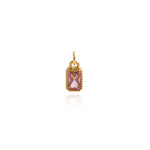 Individualism Jewelry Pendant-Exquisite Long Square Zircon Pendant-DIY Jewelry Accessories  9.5x5.5mm