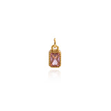 Individualism Jewelry Pendant-Exquisite Long Square Zircon Pendant-DIY Jewelry Accessories  9.5x5.5mm