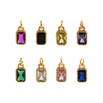 Individualism Jewelry Pendant-Exquisite Long Square Zircon Pendant-DIY Jewelry Accessories  9.5x5.5mm
