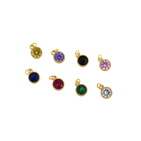Minimalist Jewelry Pendant-Round Zircon Pendant-DIY Jewelry Accessories  7mm