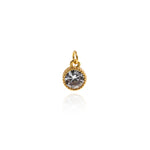 Minimalist Jewelry Pendant-Round Zircon Pendant-DIY Jewelry Accessories  7mm