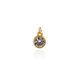 Minimalist Jewelry Pendant-Round Zircon Pendant-DIY Jewelry Accessories  7mm