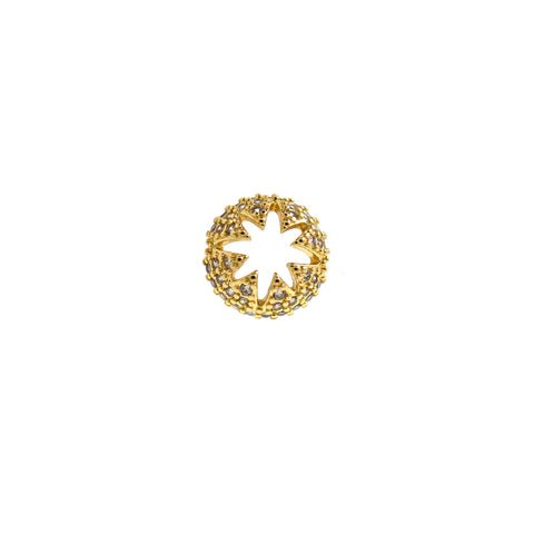 Exquisite Round Hollow Polaris Pendant-Micropavé Stud Polaris Pendant  10.5x6mm