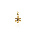 Minimalist Jewelry-Micropavé Stud Snowflake Pendant-DIY Jewelry Making  11x9mm