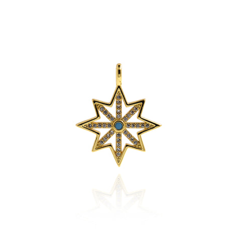 Individualism Jewelry-Micropavé Studded Snowflake Pendant-DIY Jewelry Making  25x21mm