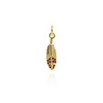 Individualism Jewelry-Feather Zircon Pendant-DIY Jewelry Making  20x5mm
