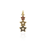 Minimalist Micropavé Studded Star Pendant-DIY Jewelry Making  22.5x9mm