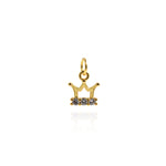 Minimalist Jewelry-Hollow Crown Zircon Pendant-DIY Jewelry Making  10x9mm