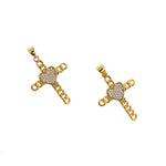 Minimalist Cross and Micropavé Nail Love Pendant-DIY Jewelry Accessories  28x21mm