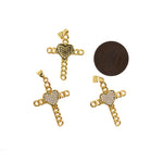 Minimalist Cross and Micropavé Nail Love Pendant-DIY Jewelry Accessories  28x21mm