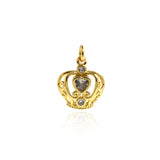 Personalized Jewelry-Hollow Crown Zircon Pendant-DIY Jewelry Accessories  15x14x4mm