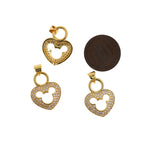 Personalized Jewelry-Micropavé Nail Heart Shaped Mickey Pendant-DIY Jewelry Accessories  20.5x16x4mm