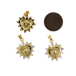 Micropavé Nail Heart Shaped Evil Eye Pendant-Delicate Evil Eye  22x21mm