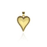 Minimalist Jewelry-Micropavé Nail Heart Pendant-DIY Jewelry Accessories   23.5x18mm
