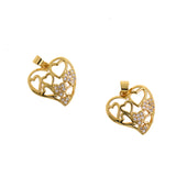 Hollow Heart Pendant-Micropavé Nail Heart Pendant-DIY Jewelry Making  20x19.5mm