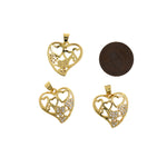 Hollow Heart Pendant-Micropavé Nail Heart Pendant-DIY Jewelry Making  20x19.5mm