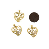 Hollow Heart Pendant-Micropavé Nail Heart Pendant-DIY Jewelry Making  20x19.5mm