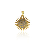 Delicate Micropavé Studs Sun Pendant-DIY Jewelry Making Accessories  20mm