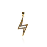 Delicate Micropavé nail Lightning Pendant-DIY Jewelry Making Accessories  29.5x12mm