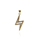 Delicate Micropavé nail Lightning Pendant-DIY Jewelry Making Accessories  29.5x12mm
